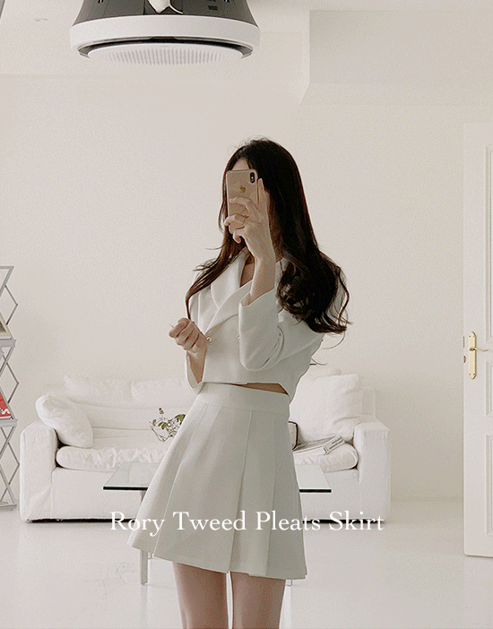 fromdayone-로리 트위드 플리츠스커트♡韓國女裝裙